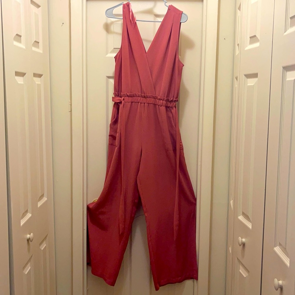 Peach one piece with elastic draw strings
